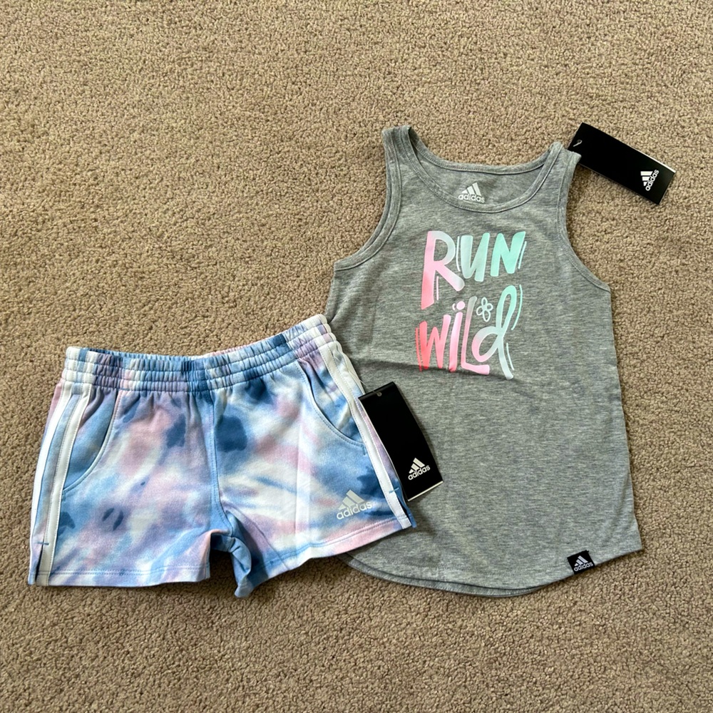 4/4T adidas tank top and shorts nwt